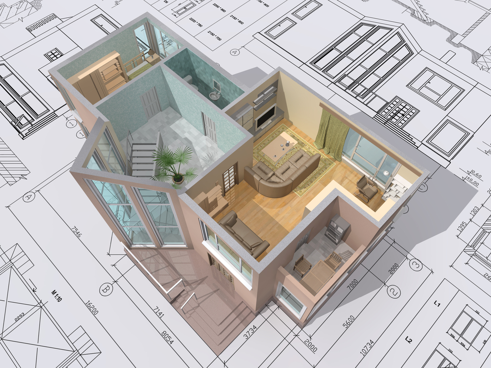 3D Ansicht eines Hausentwurfes